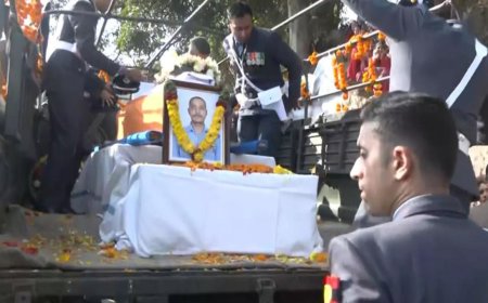 Teary farewell, heartfelt tributes: Wing Commander Namansh Syal’s mortal remains reach native village; last rites in Kangra