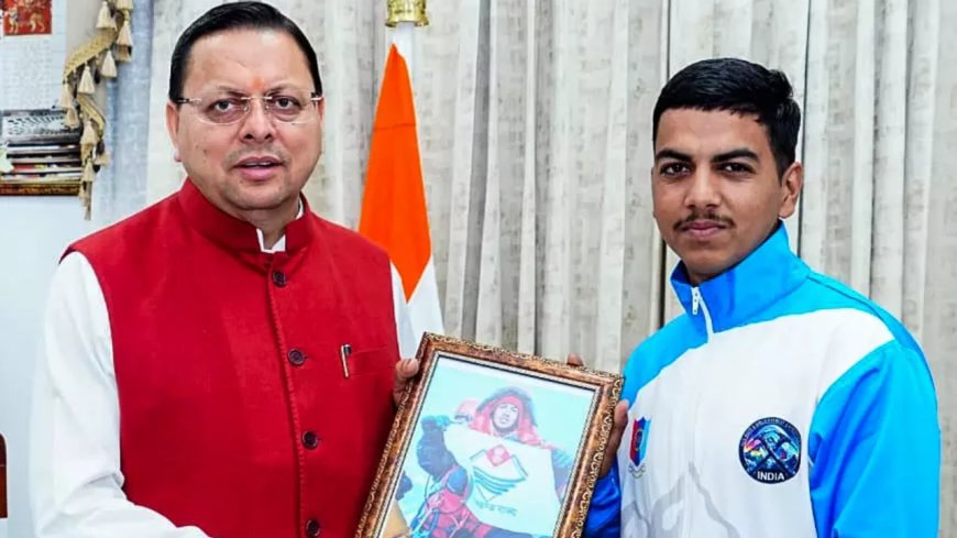 Uttarakhand: 16-year-old Sachin Kumar, who conquered Mount Everest, meets CM Dhami