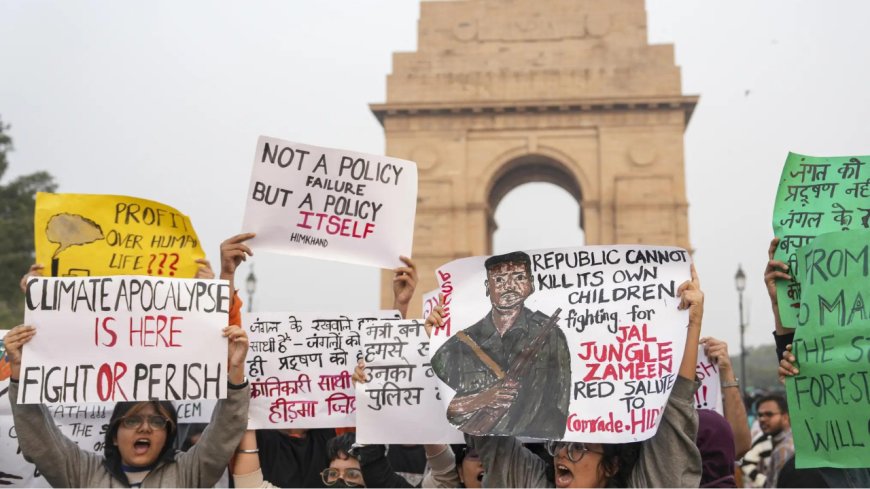 Chilli spray & Maoist slogans: Delhi pollution protest turns red — what happened on ground