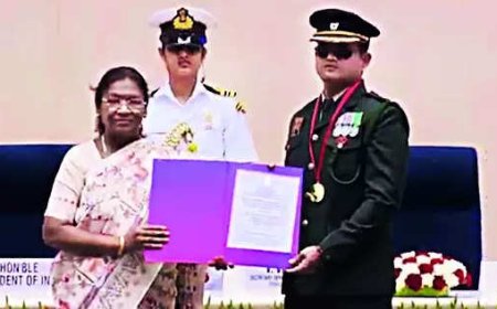 Country’s first blind Army officer in active service shoots to national award