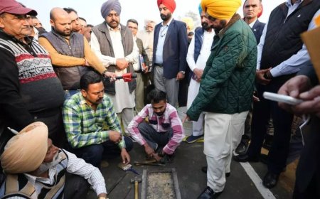 Punjab CM Bhagwant Mann conducts surprise inspection of road work; orders action against contractors over irregularities
