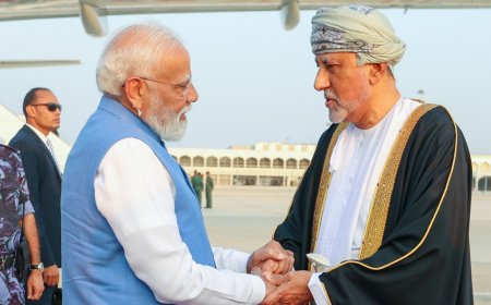 PM Modi arrives in Muscat: Received by Oman deputy PM at airpost; meets Indian diaspora