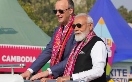 Watch: PM Modi kicks off International Kite Festival; shares kite-flying moment with German Chancellor