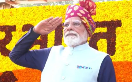 77th Republic Day: PM Modi dons maroon-yellow Rajasthani safa with zari motifs