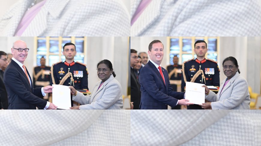 President Murmu receives credentials from US, Austrian and Trinidad &amp; Tobago envoys at Rashtrapati Bhavan