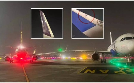 Wing tips of Air India &amp; IndiGo aircraft scrape at Mumbai Airport