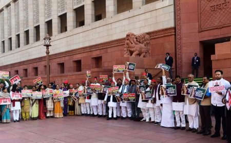 Opposition protests India-US trade deal in Parliament, backs labour unions’ bandh
