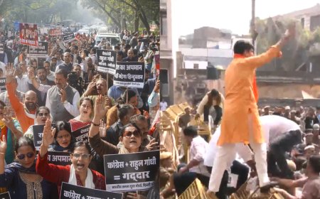 BJP protests nationwide in response to Congress' 'topless' AI Summit protest; four IYC leaders arrested