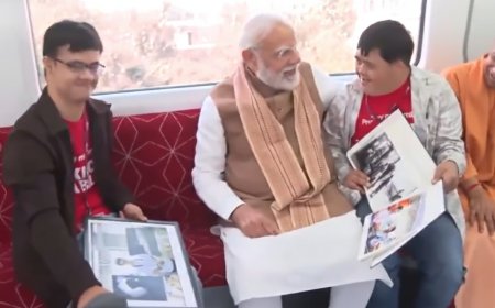 Watch: PM Modi takes a metro ride after flagging off Namo Bharat Rapid Rail corridor; interacts with students