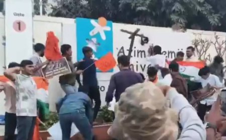 ABVP activists force entry into Azim Premji University, vandalise property- Watch