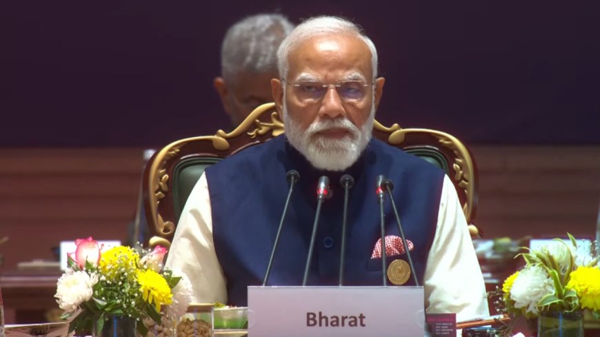 At AI Summit, PM Modi’s nameplate carries a ‘Bharat’ message