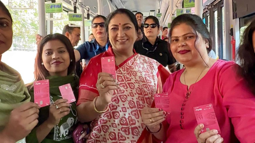 Delhi CM hops on DTC bus to check implementation of Saheli Pink Smart Card