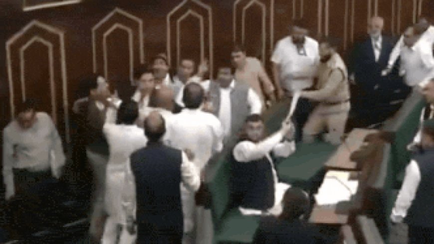 Watch: Massive ruckus in J&amp;K Assembly as NC MLAs protest over killing of Iran's Ali Khamenei