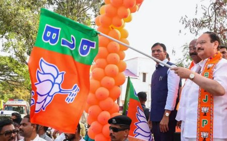 Two free cylinders, e‑scooters, scholarships: JP Nadda unveils BJP’s Puducherry poll promises