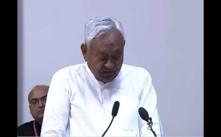 Nitish Kumar takes oath as Rajya Sabha MP