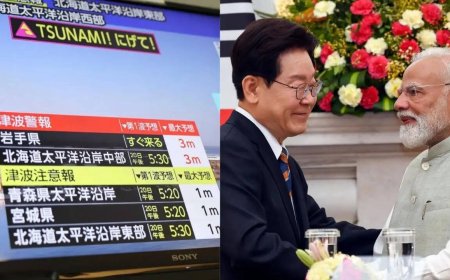 Evening news wrap: Japan hit by 7.5 quake; PM Modi hails 'chips to ships' ties with South Korea &amp; more