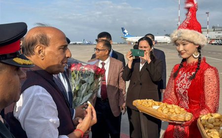 Rajnath lands in Kyrgyzstan to attend SCO def ministers meet, may discuss West Asia crisis