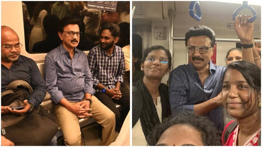 Tamil Nadu CM M K Stalin takes Chennai Metro during poll campaign, interacts with commuters
