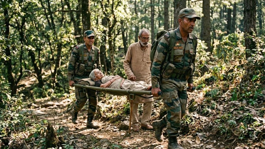 Army rescues ailing woman from remote Jammu village on hills; carries her on stretcher for 3 hours