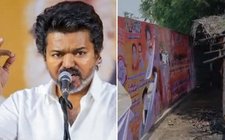 TVK party office torched by miscreants near Srirangam ahead of Tamil Nadu results