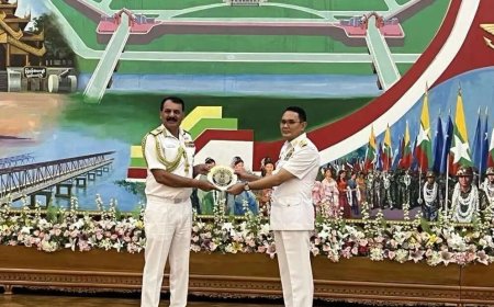 Navy chief meets Myanmar naval leadership, discusses steps to boost def ties, enhance maritime security in Bay of Bengal region